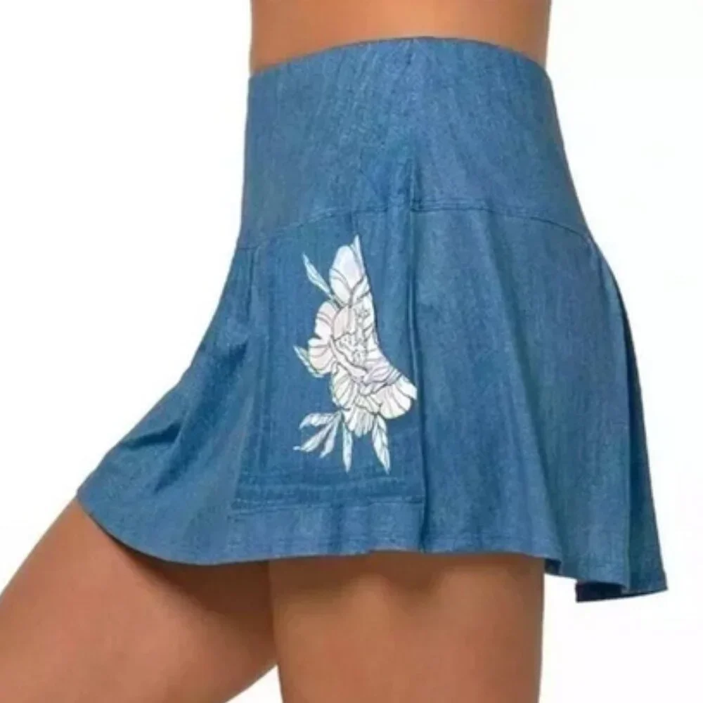 Lucky in Love Rosy Denim Pocket Skort NWT - Picture 3 of 11